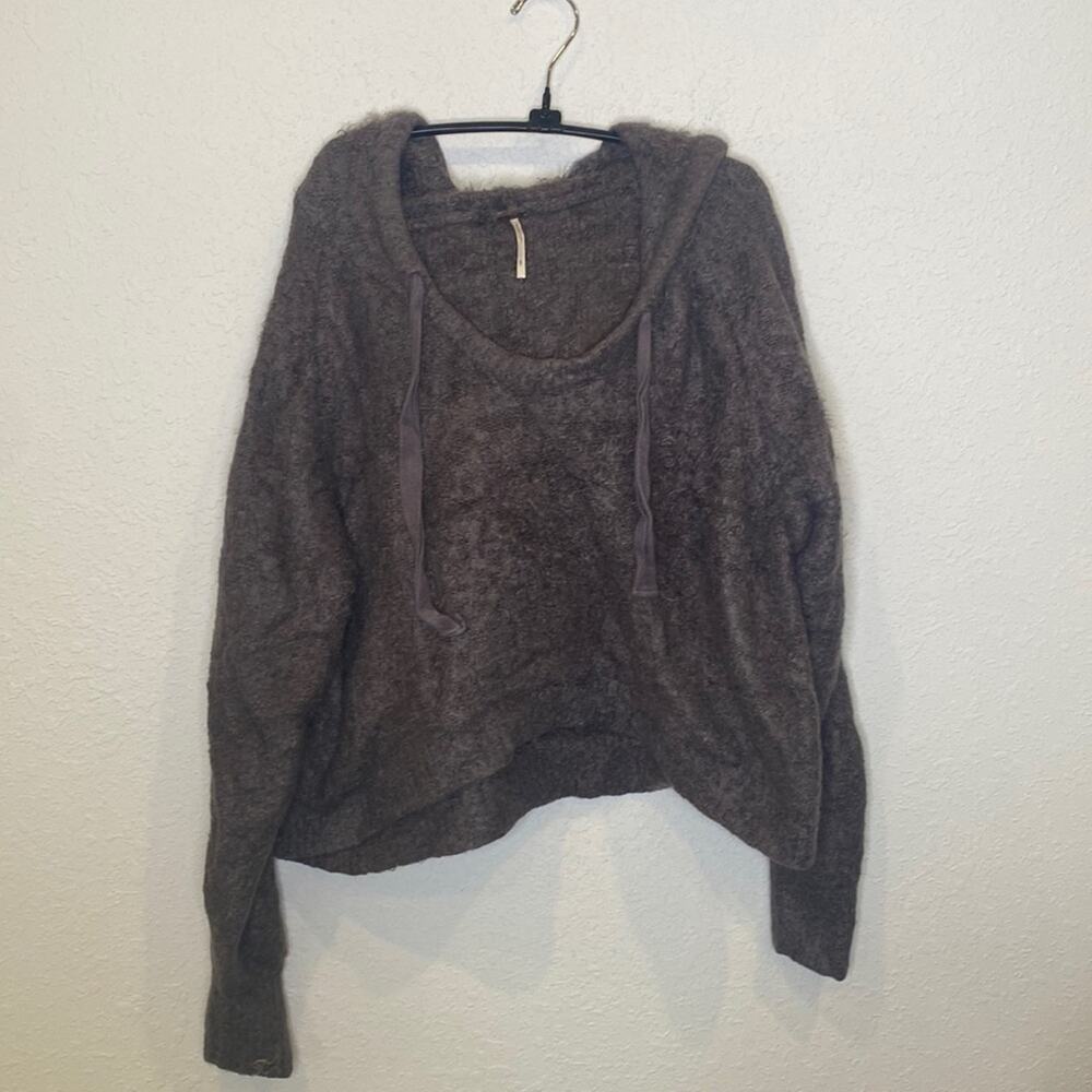 Free People Light as a Feather Pullover Hoodie Sweater Sz Sm Cotton Knit